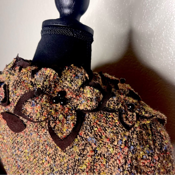 Beautiful Knit Mutlicolor Floral Coat - Picture 10 of 13